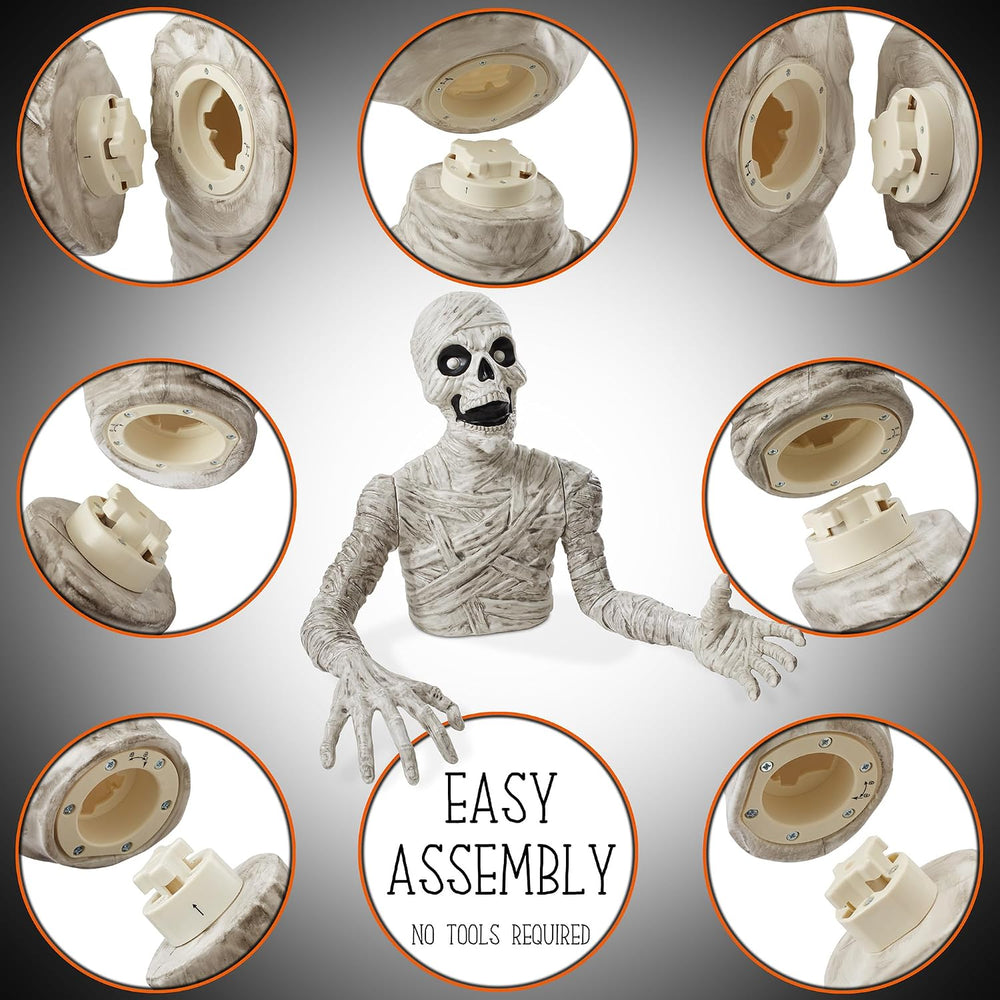 BOO BOX 3 Ft. Halloween Groundbreaker Mummy, Giant Outdoor Decoration for Yar...