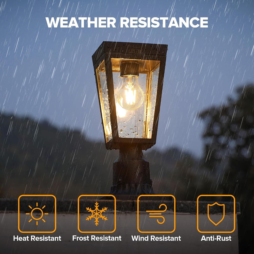 LUTEC 2 Pack Solar Post Lights, Dusk to Dawn Aluminium Solar Lamp Post Light ...