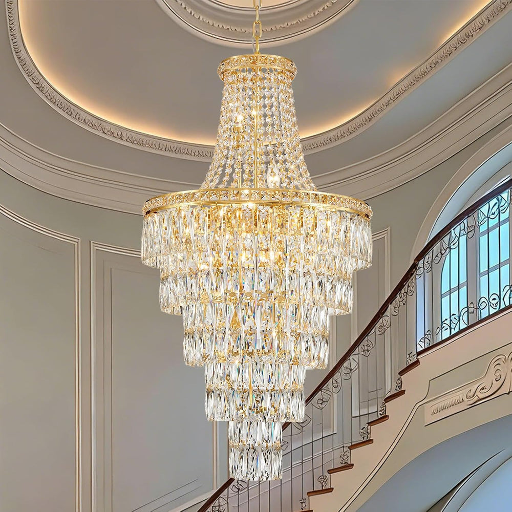 Gold Crystal Chandeliers 13 Lights Luxury Modern Chandelier for High Ceilings...