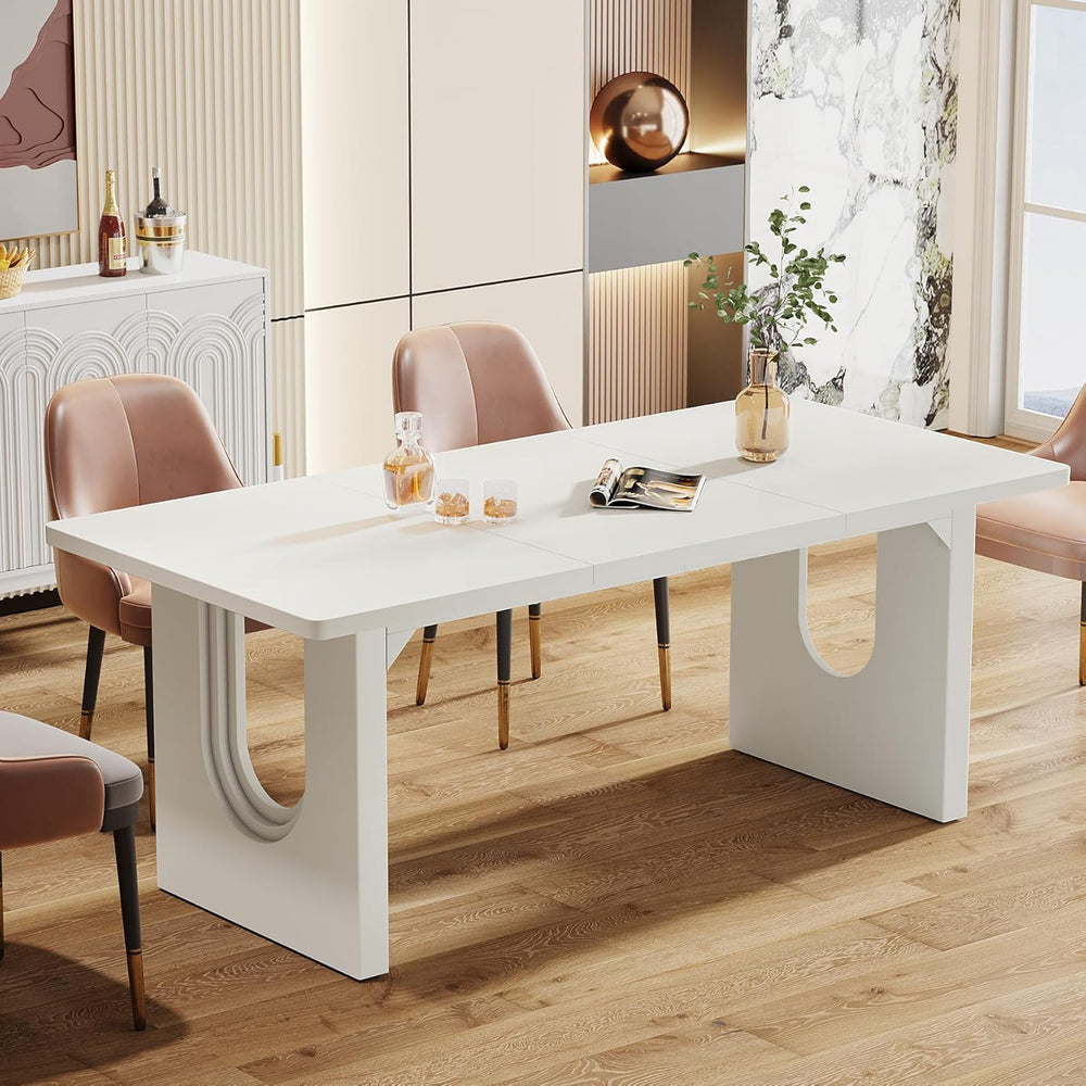 Tribesigns Modern Dining Table for 6 to 8 People, 71" Large Kitchen Dini...