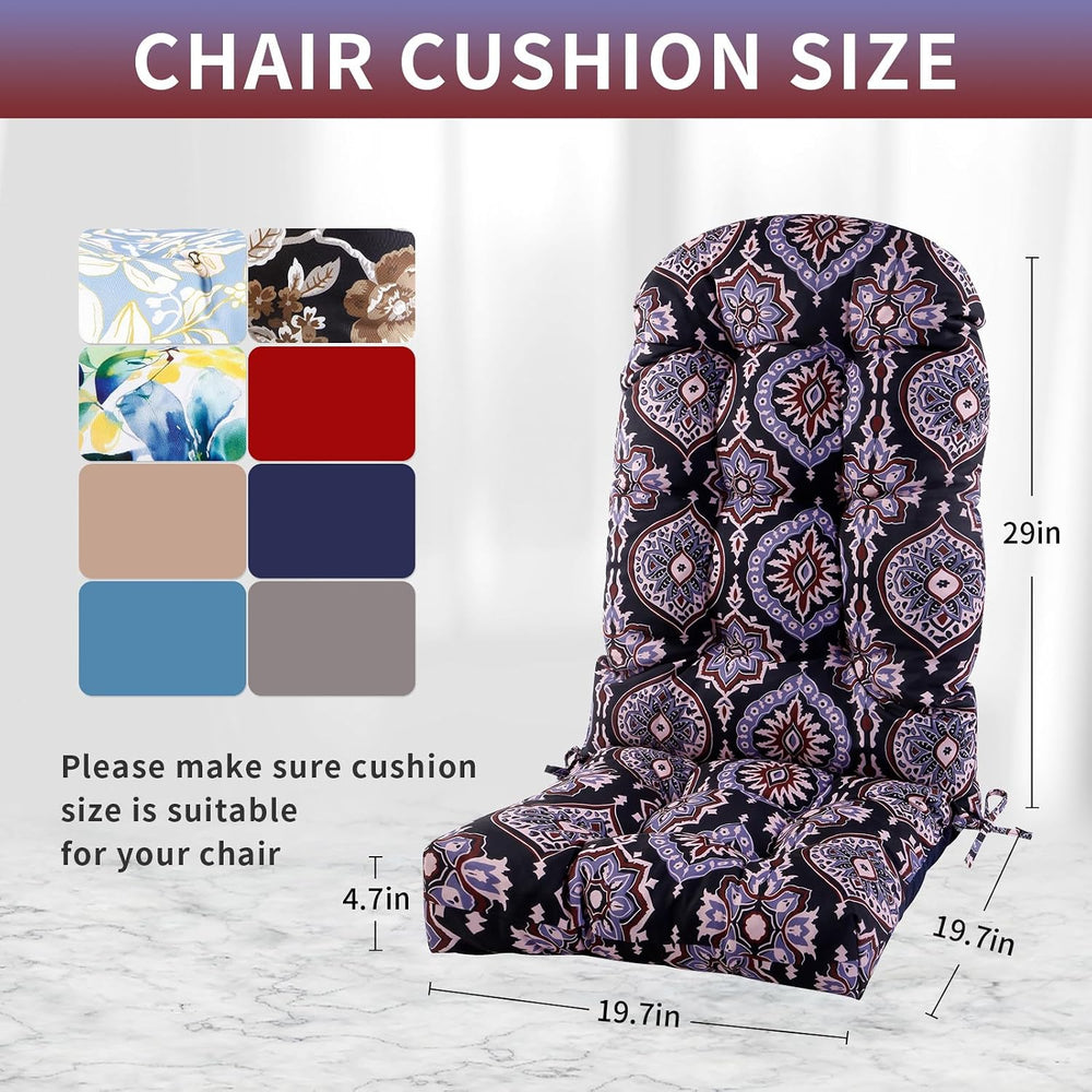 Adirondack Chair Cushions Set of 2, High Back Patio Chair Cushions 48 x 19.7 ...