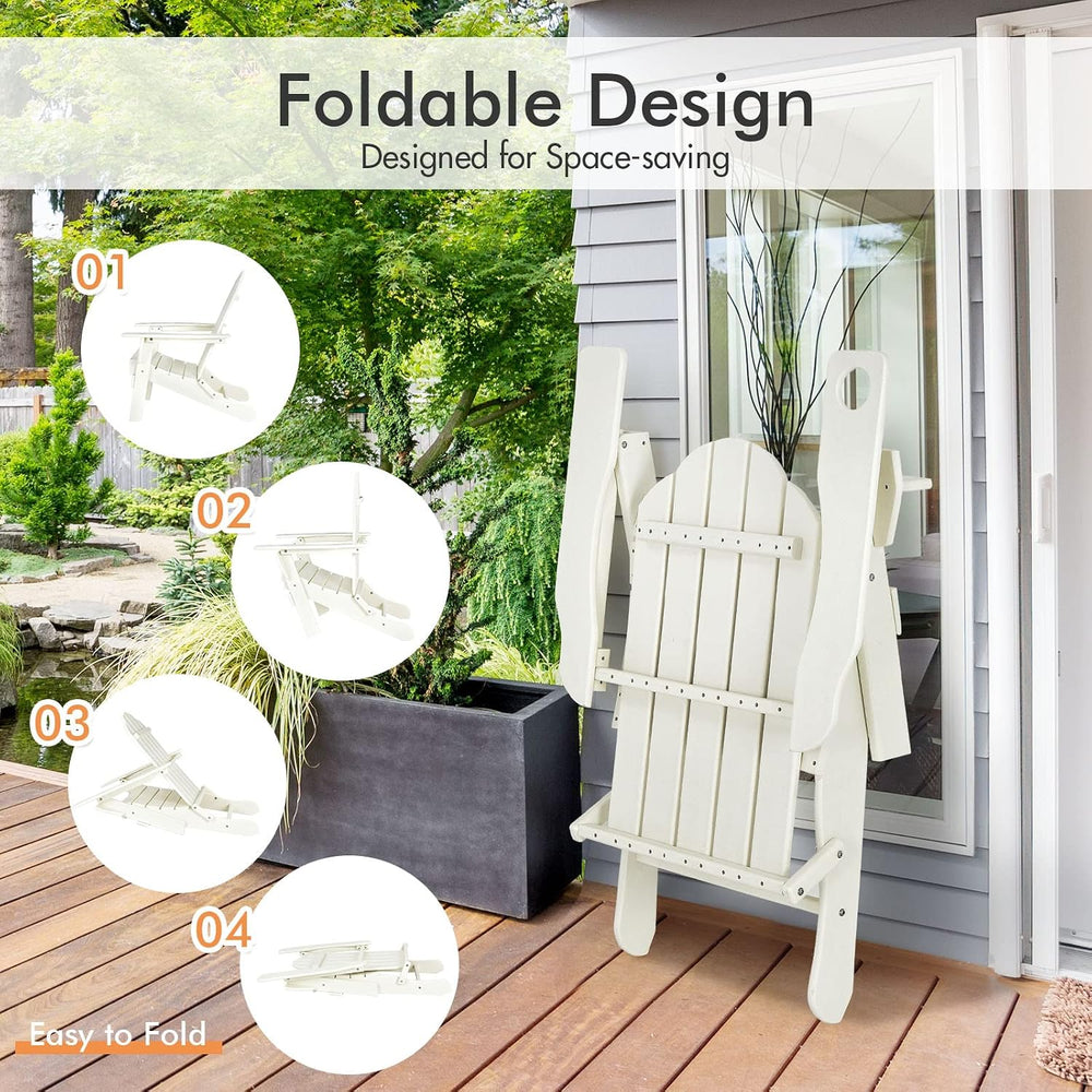 Giantex Adirondack Chair Outdoor Folding Chairs, HDPE Weather Resistant Patio...