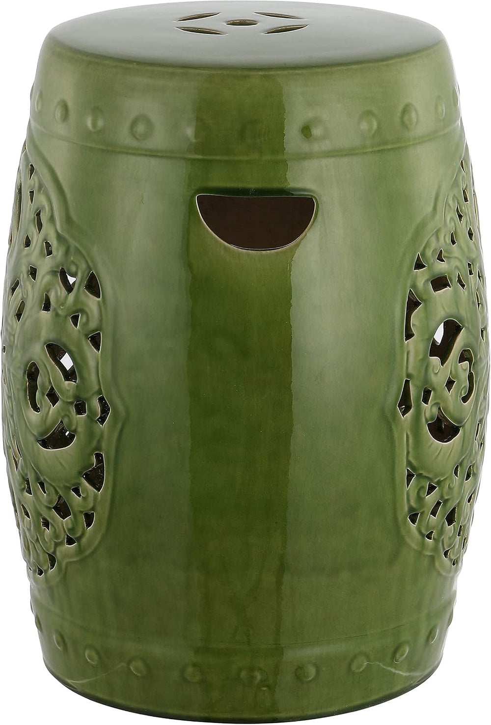 SAFAVIEH Furniture - Flora Decorative Garden Stool - Spring Green - Ceramic -...