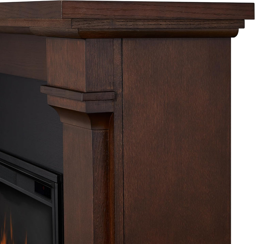 Real Flame Callaway 63" Grand Electric Fireplace with Mantel in Chestnut...