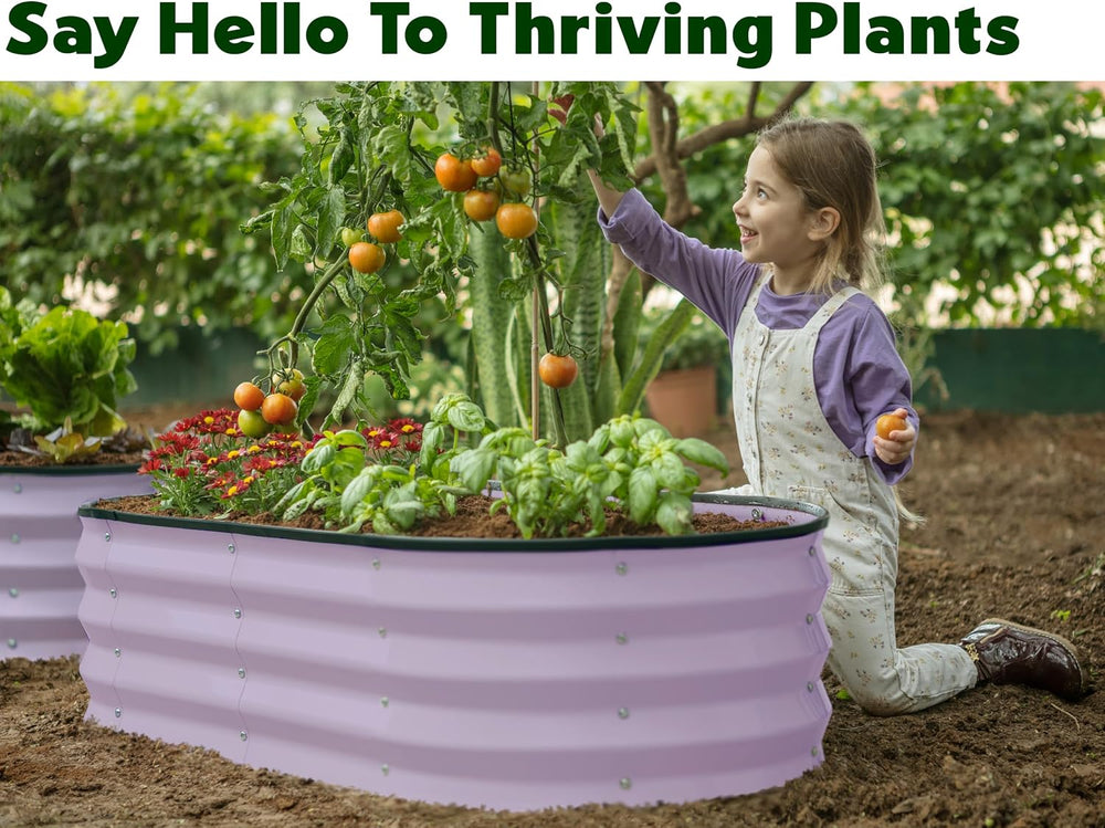 Plant & Plot Galvanized Raised Garden Beds Outdoor // 4×2×1 ft Planter Ra...