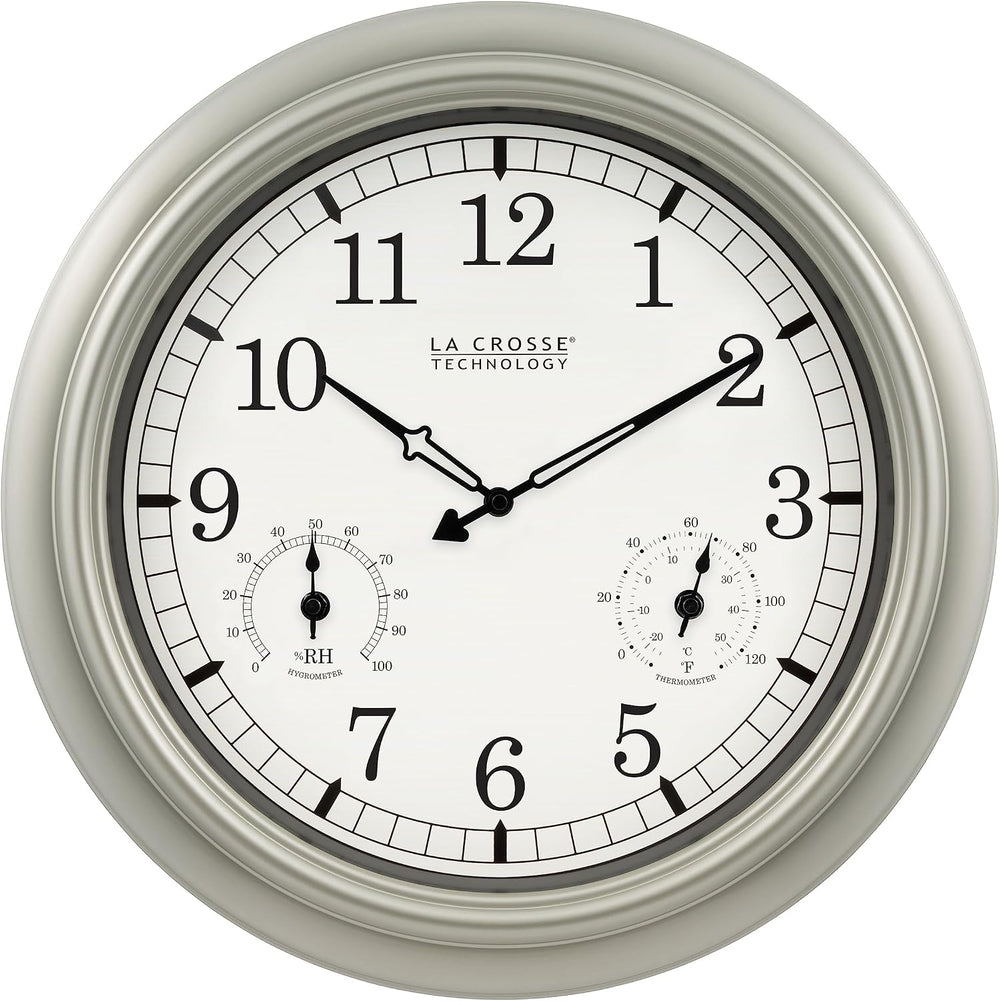 La Crosse Technology WT-3181PL-Q Quartz Time Analog Indoor/Outdoor Wall Clock...