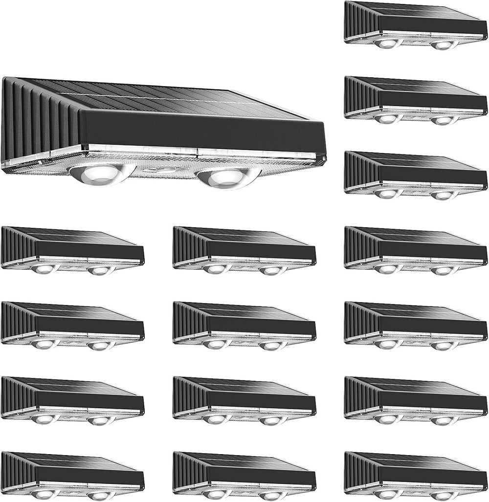 NIORSUN Solar Fence Lights,16 Pack Deck Light,Led Lights Warm White Outdoor W...