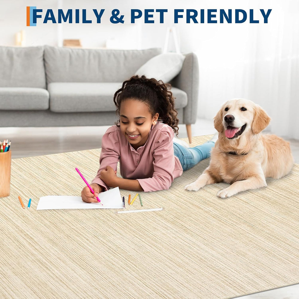 Garvee Living Room Rug 5x7 Modern Solid Color Area Rug for Bedroom, Camel