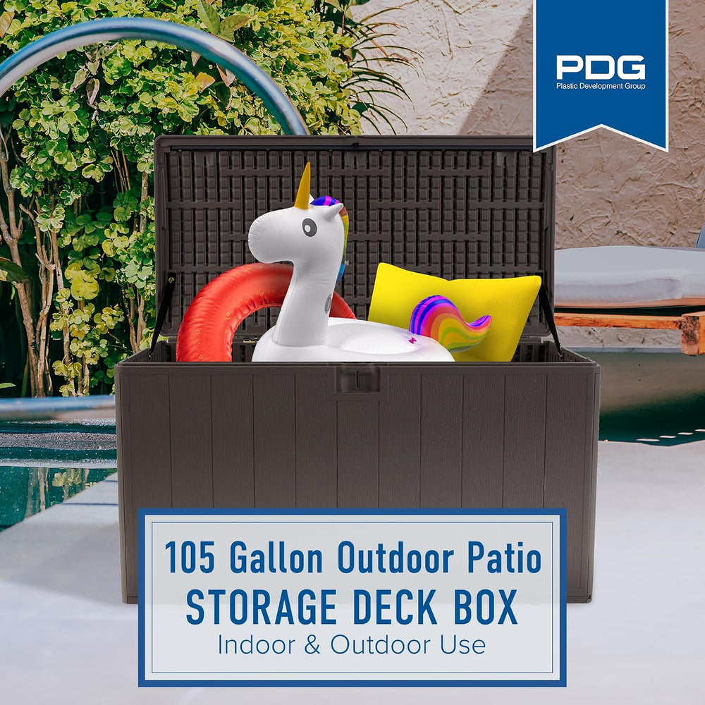 Plastic Development Group Outdoor Storage Deck Box, Standard Close, 105 Gallo...