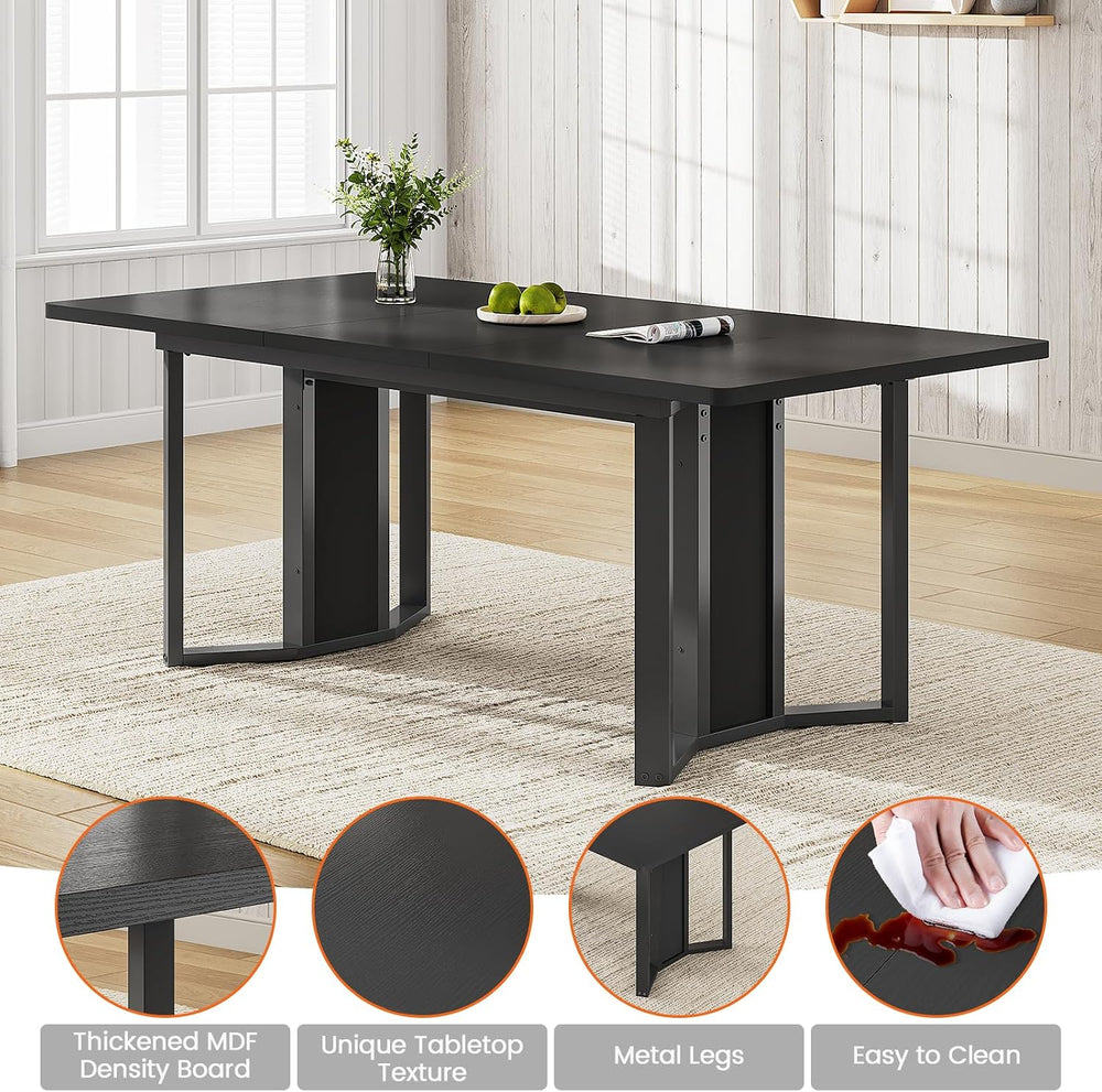 Itaar 5-Piece Dining Table Set for 4-6 People, 63" Extendable Kitchen Ta...