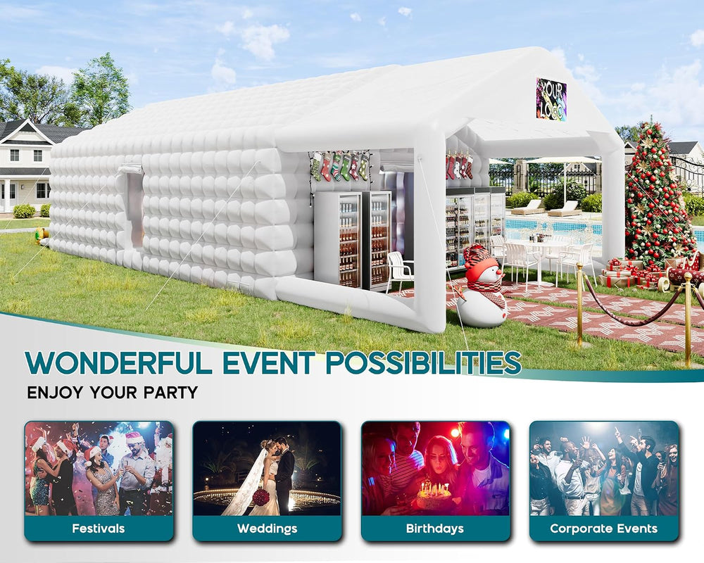 Albott 39x20x14 FT Large Inflatable Nightclub Tent for Adults with Pavilion R...