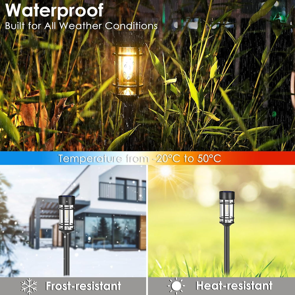 Mancra Solar Pathway Lights, 8 Pack LED Solar Lights Outdoor Waterproof, Glas...