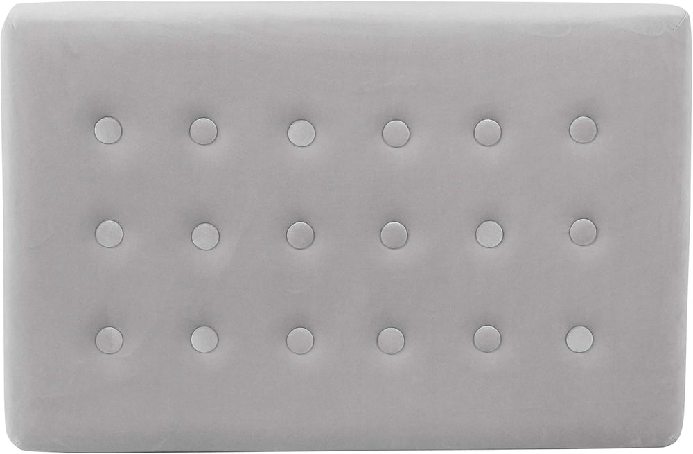 HomePop 24" Tufted Velvet Ottoman Bench - Silver