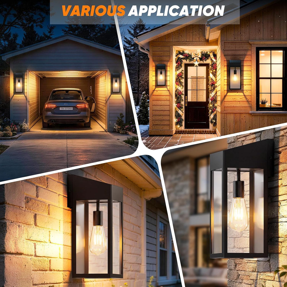 15” Large Solar Sconce Lights Outdoor Included E26 Bulbs 2 Pack
