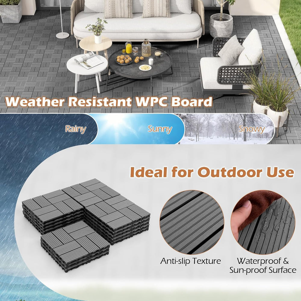 GIANTEX 36 PCS Interlocking Deck Tiles, 12" x 12" Composite Decking...