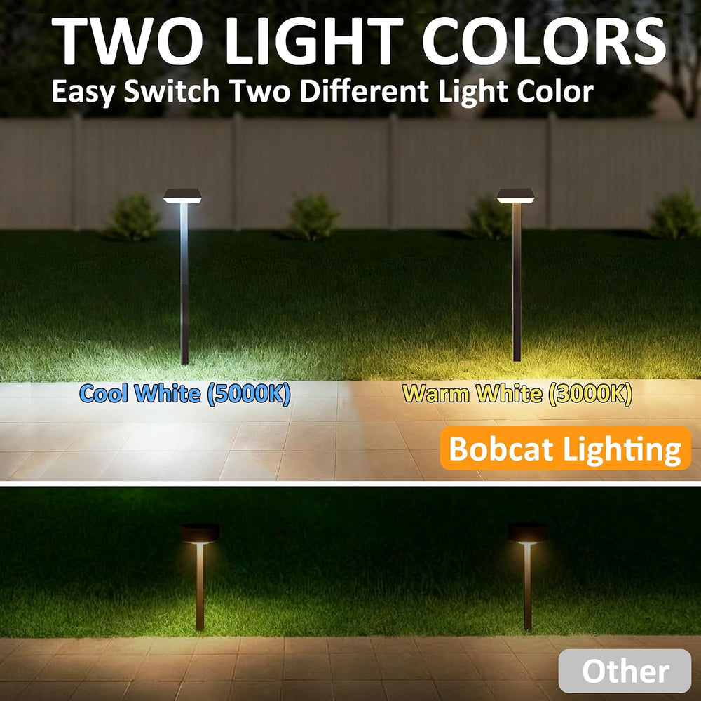 Bobcat Solar Pathway Lights Outdoor Super Bright 300 lumens with 2-in-1 Warm ...
