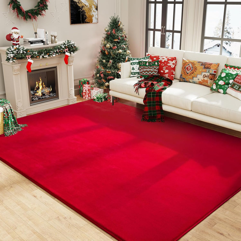 Amearea Modern Area Rugs for Bedroom Living Room, 4x6 Red Memory Foam Rug