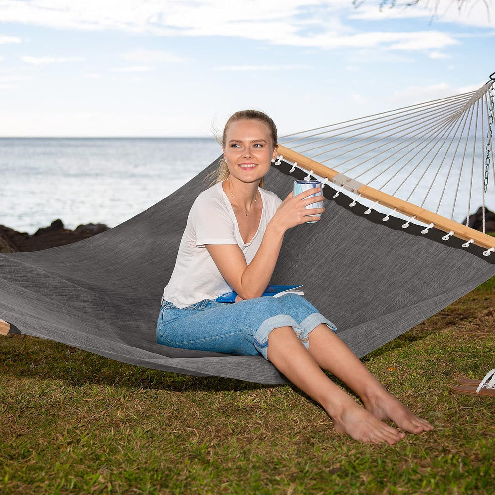 SUNCREAT Portable Double Outdoor Hammock, 450lbs Capacity, Dark Gray