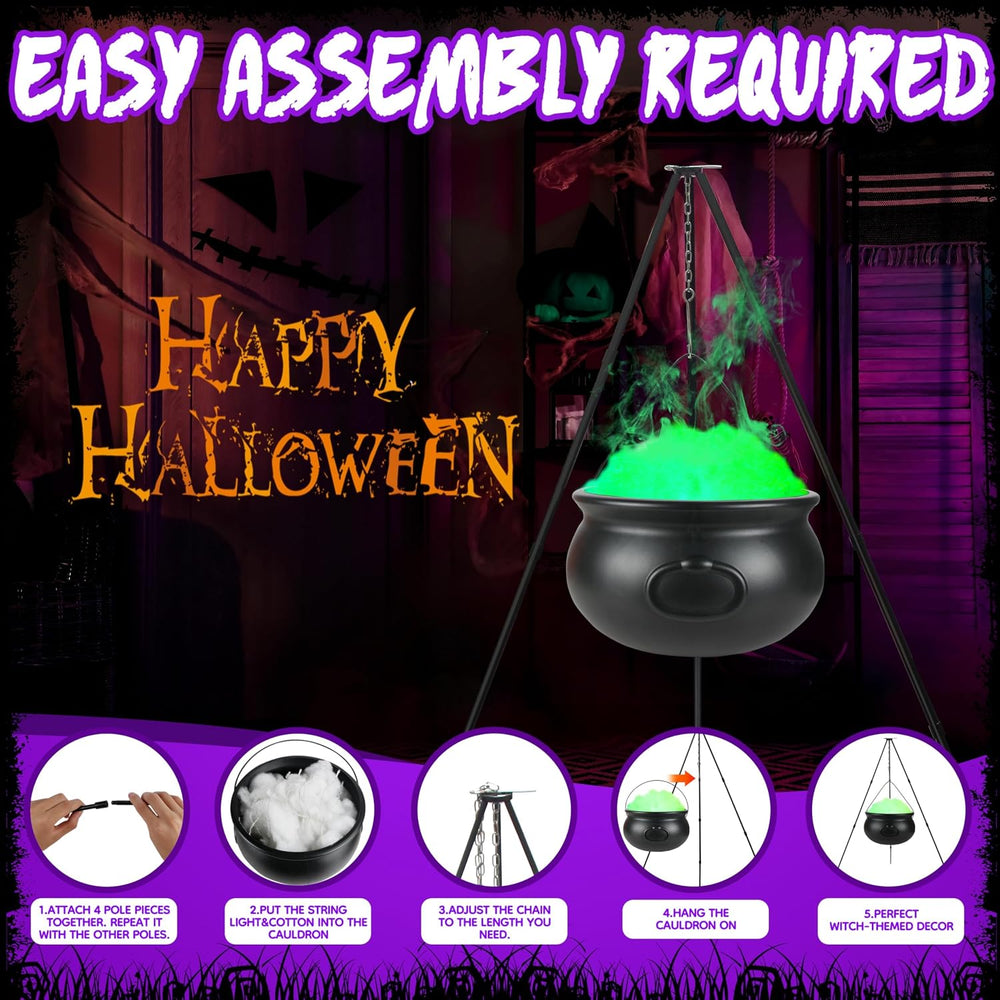 Halloween Decorations Outdoor, Large Witches Cauldron Kettle on Tripod with L...