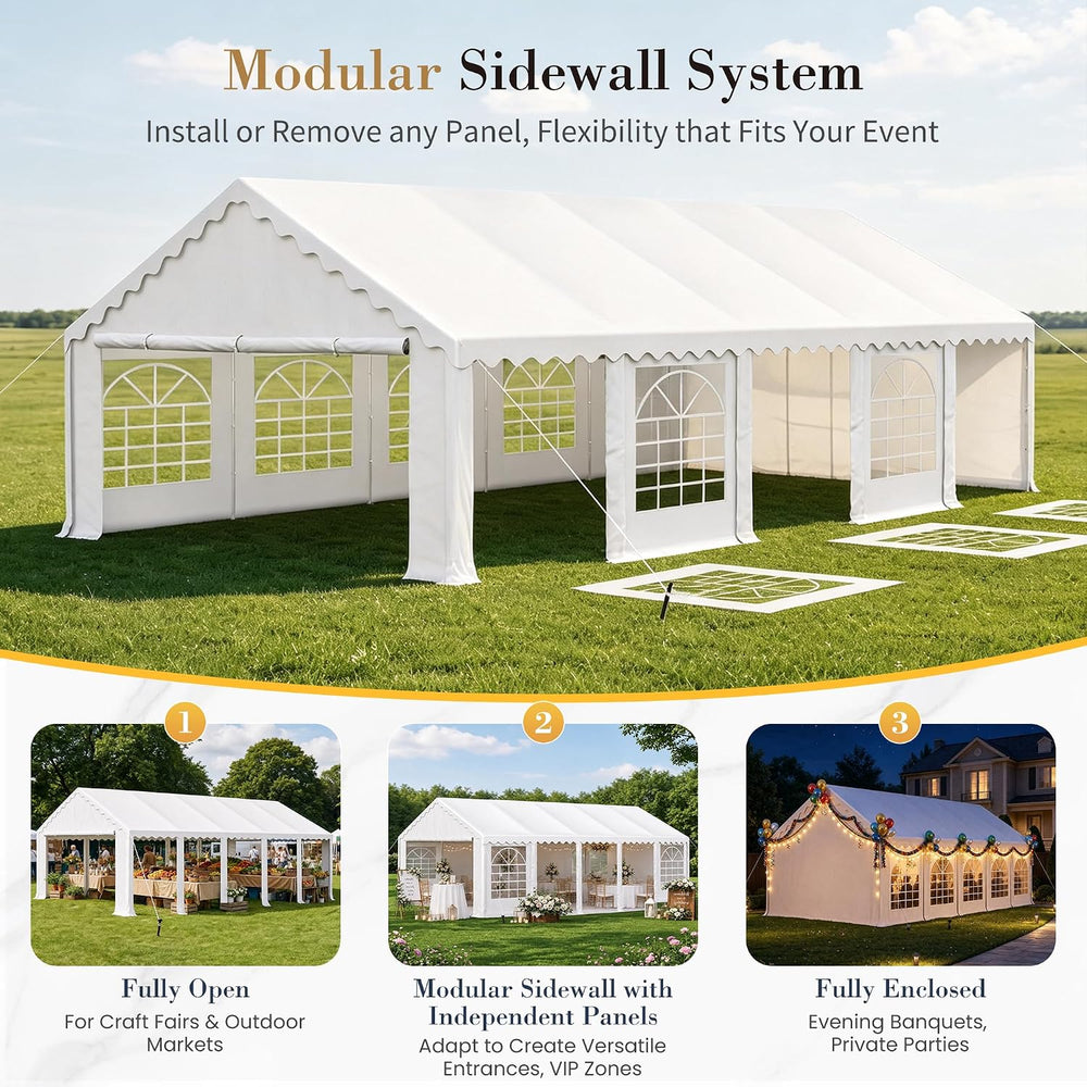Sophia & William 16x32 Party Tents, Heavy Duty Event Tent for Parties