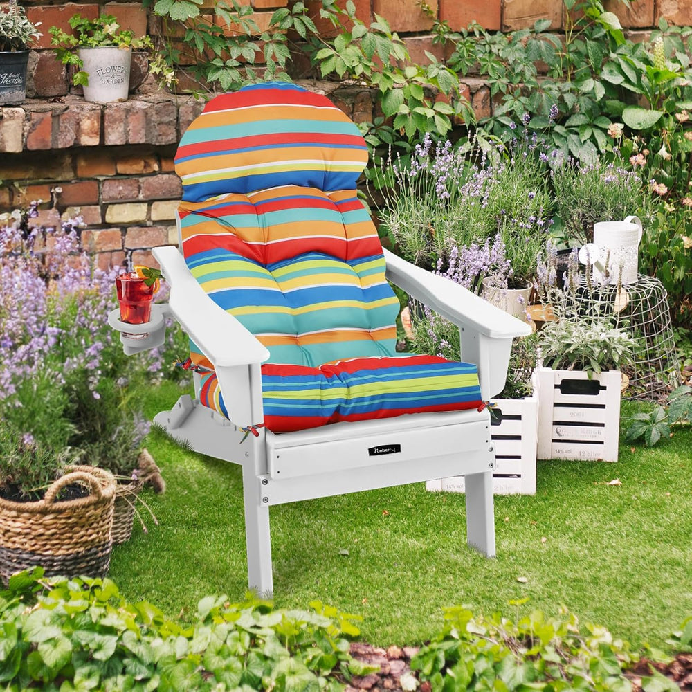 FUNBERRY Adirondack Chair Cushions Set of 2, Cushions for Rocker with Ties