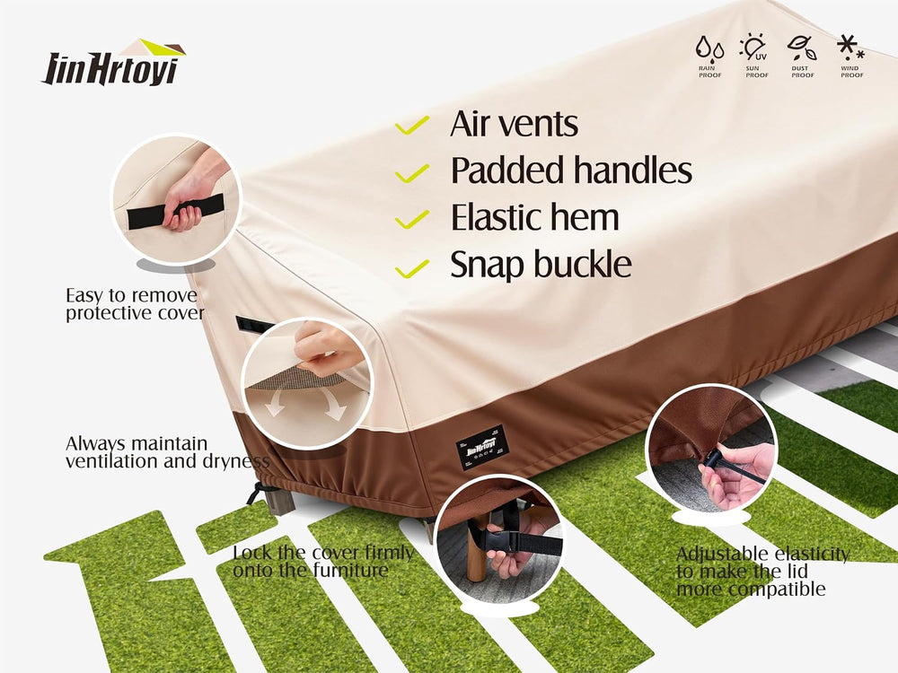 JinHrtoyi 3-Seater Outdoor Couch Cover, 79Wx38Dx35H inches Outdoor Furniture ...
