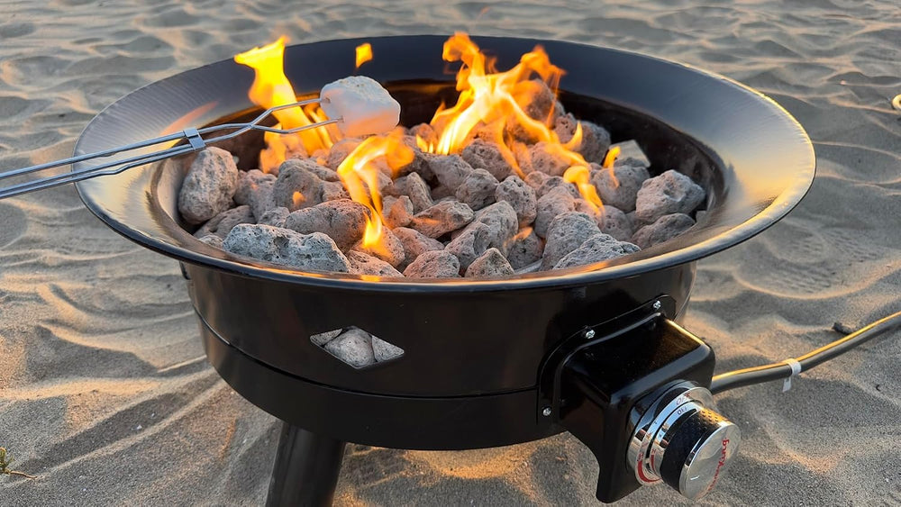 Flame King Smokeless Propane Fire Pit, 24-inch Portable Firebowl, 58K BTU wit...