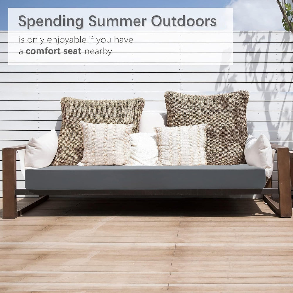 Favoyard Outdoor Bench Cushion, 42 x 18 Inch, Dark Gray