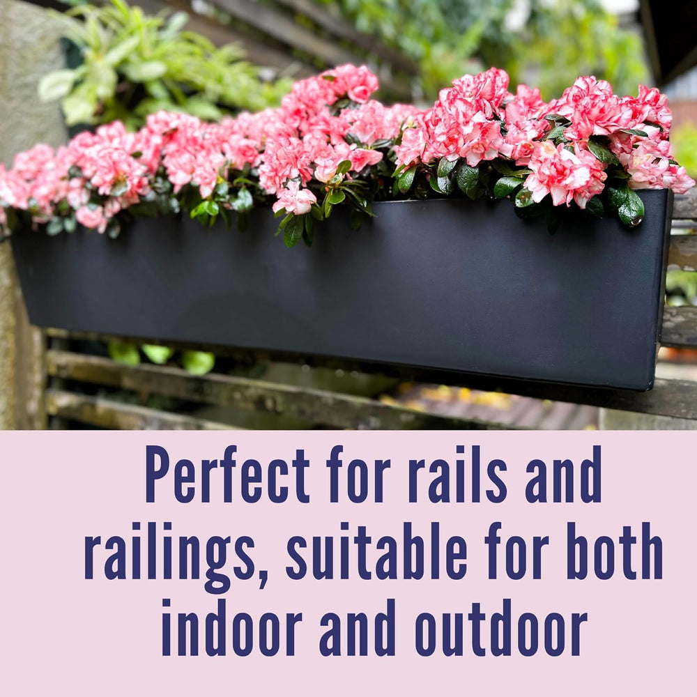 LaLaGreen Rail Planter for Balcony Outdoor (1 Pack, 40 Inch) Large Black Self...