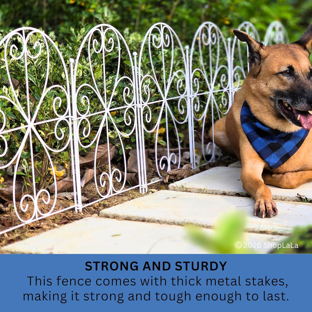 ShopLaLa Garden Fence (10 Panels) 12.5inx16.5in White Metal Wire Fencing
