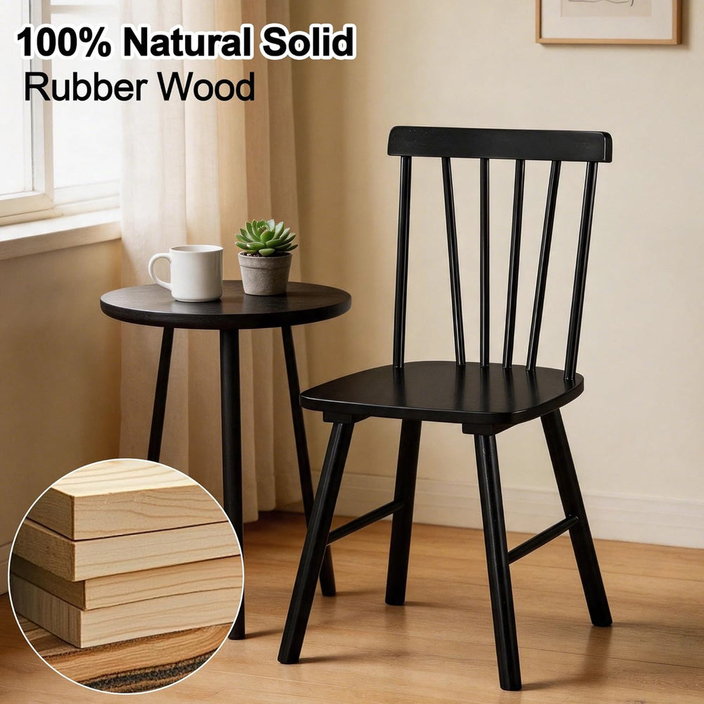 DUHOME Windsor Dining Chairs Set of 4,Farmhouse Style Spindle Back Wooden Kit...