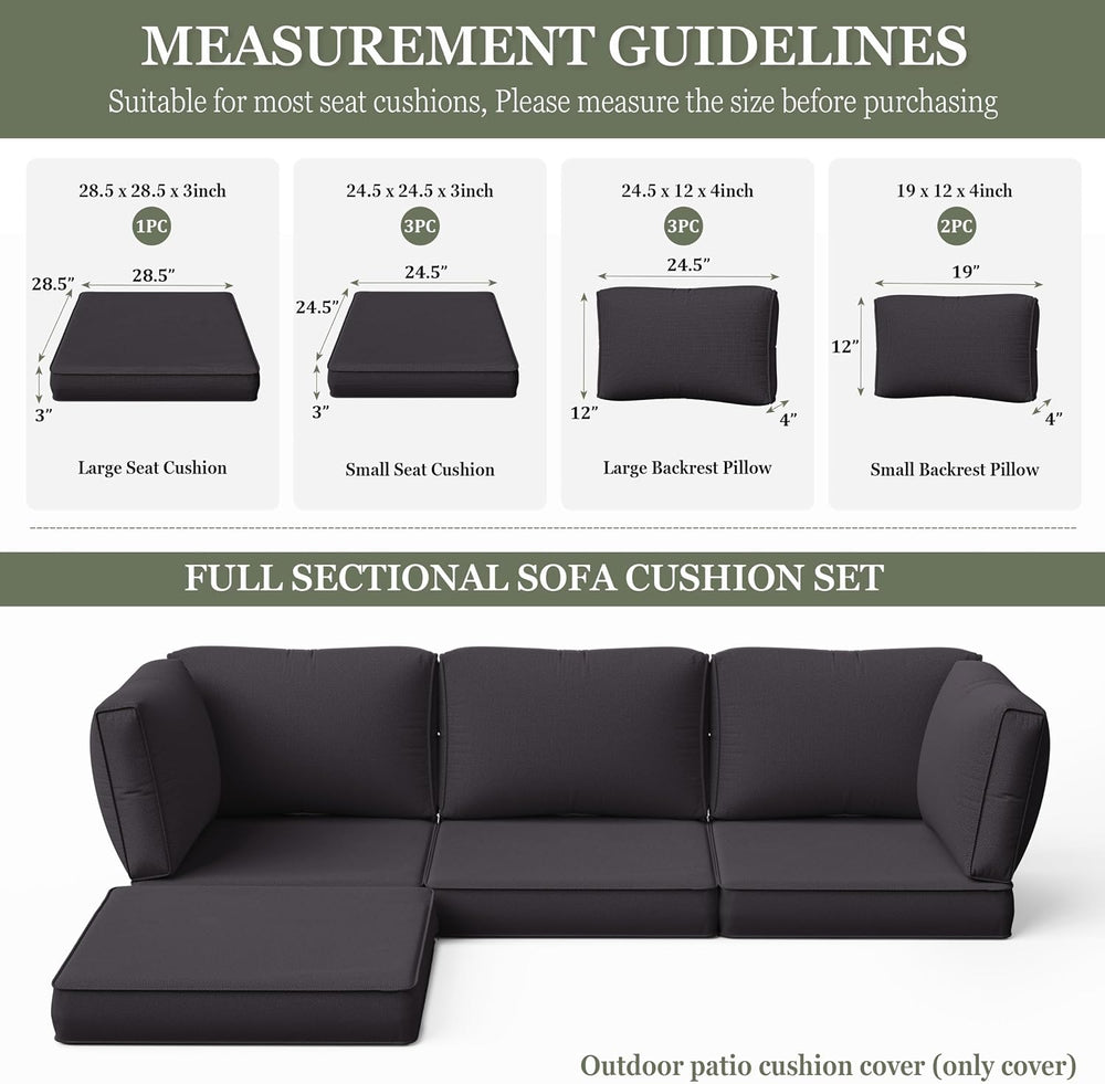 9 Pcs Outdoor Patio Cushions Covers Replacement Sets, Covers Only