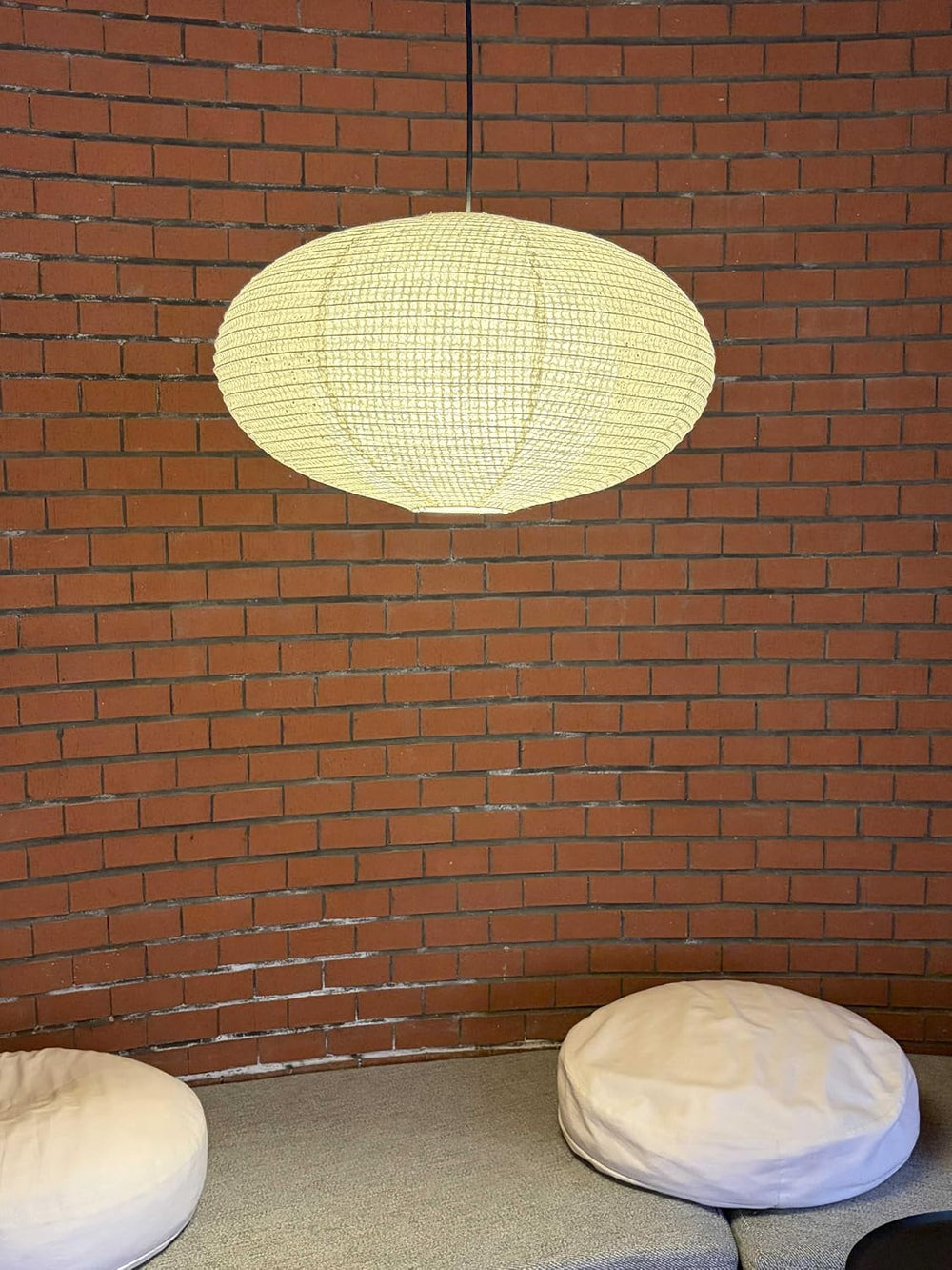 Hytsoeee(19.69Inch) Double-Layer Paper Lamp Shade, White Oblate Paper Lantern...
