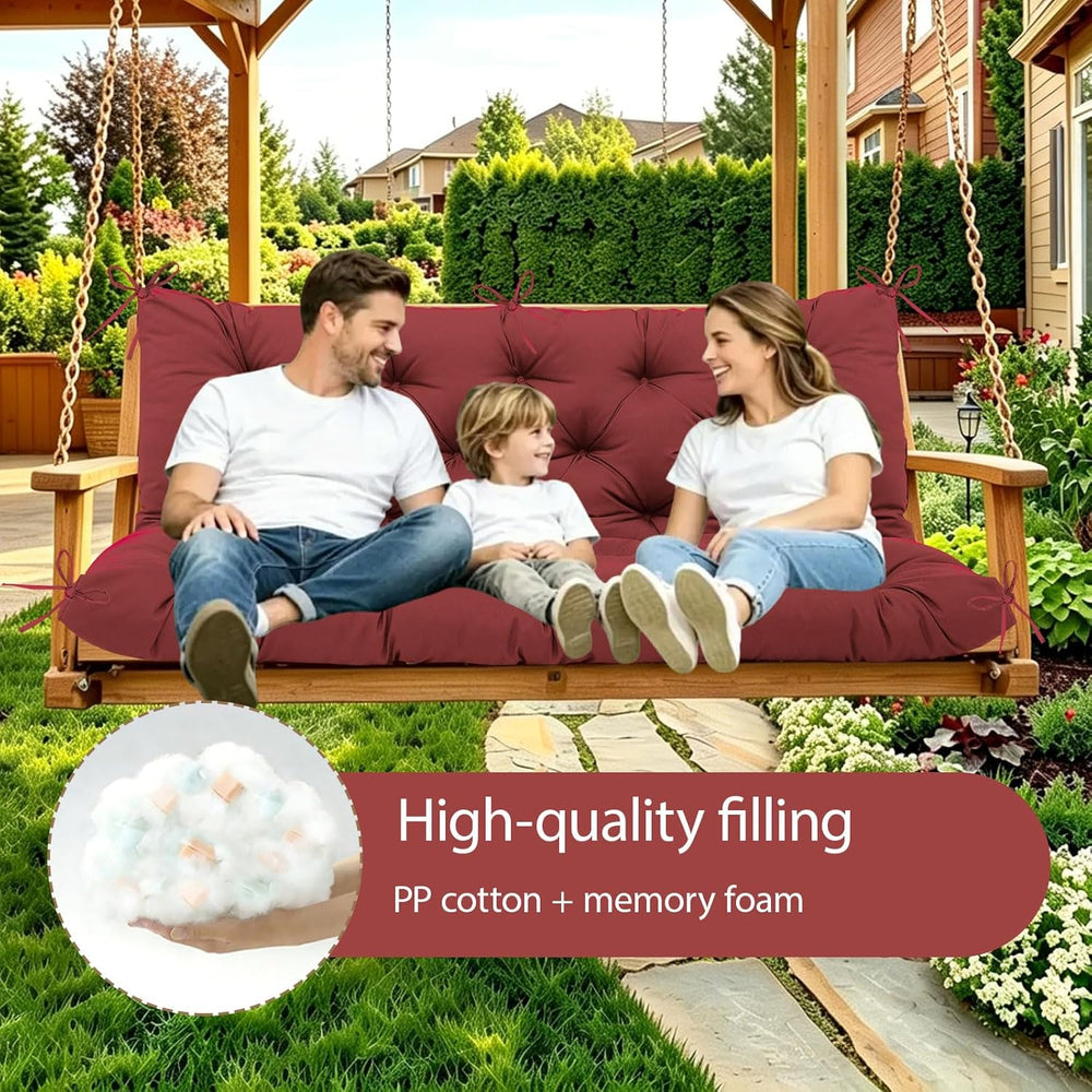 Durable Extra 5" Thick Waterproof Porch Swing Cushions Outdoor 60 inch F...