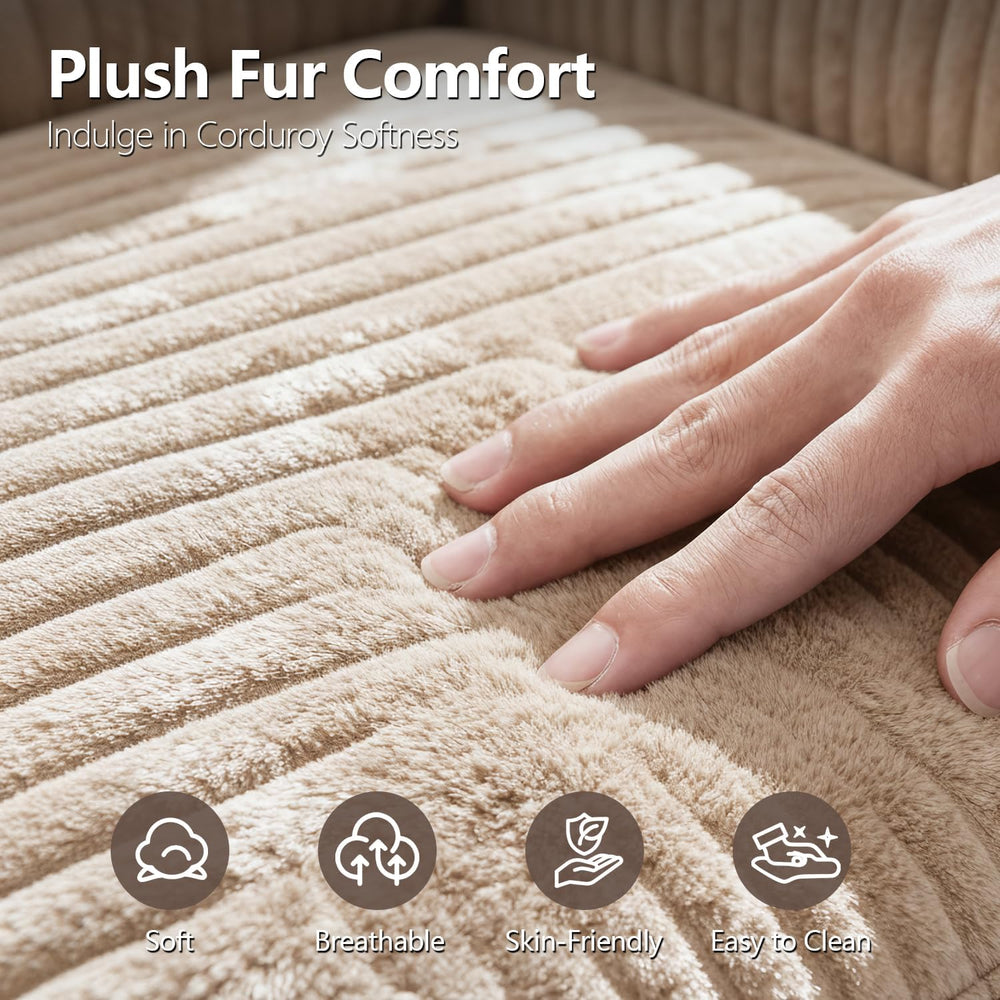67" Oversized Chaise Lounge Chair Indoor, Soft Boneless Cloud Couch, Camel