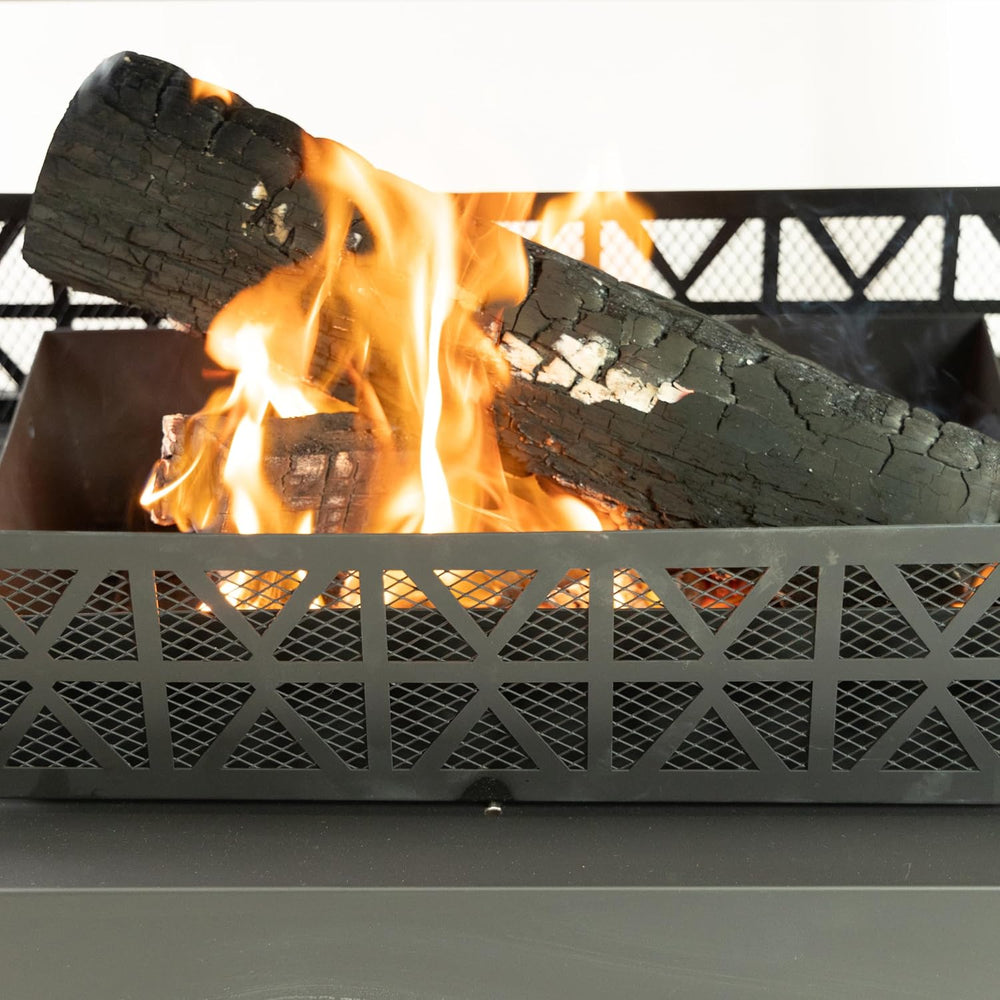 36" Rectangular Steel Outdoor Wood Burning Fireplace - Outdoor Fireplace...