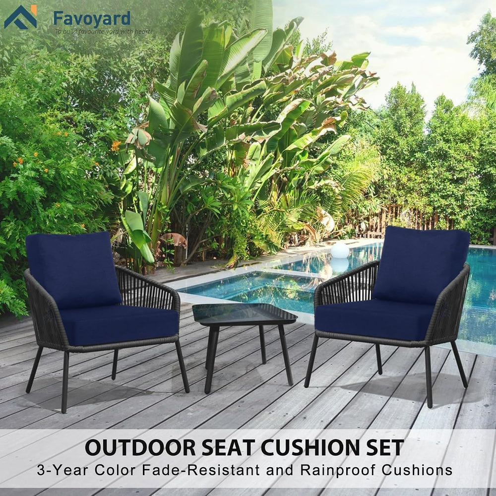 Favoyard Deep Seat Patio Cushion Set, Blue, 19 x 19 inch
