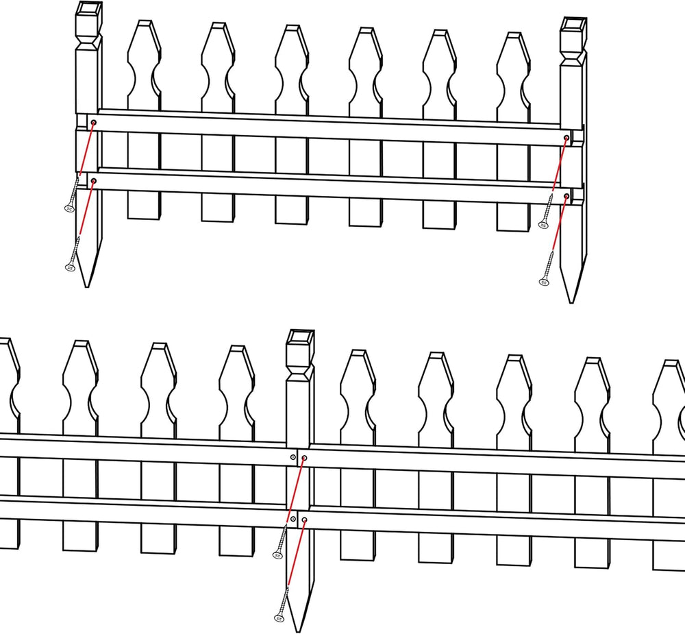 Topeakmart 177.5in Picket Fence for Garden, Wooden Fence Panels,Dark Brown
