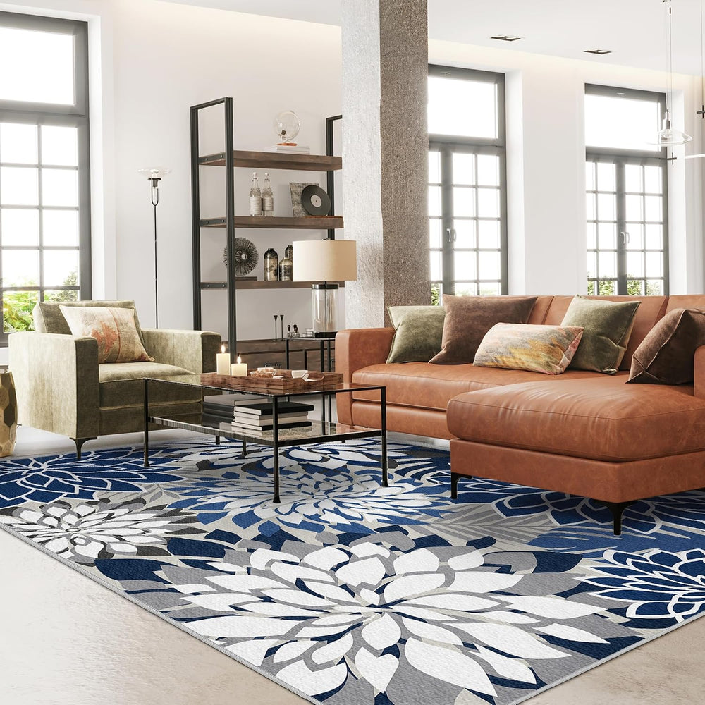 Arenarug Outdoor Rug Waterproof, Washable Patio Rug for Deck, 8x10, Blue