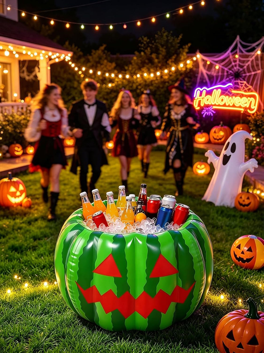 Cosweet Halloween Watermelon Ice Bucket for Party Supplies Drinks, 30"x2...