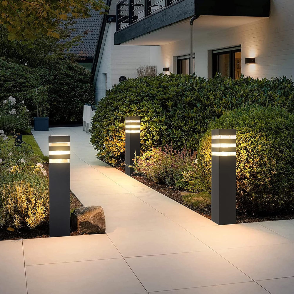 23.6In Pathway Light Hardwired E26 Walkway Lantern Outdoor Black Path Light