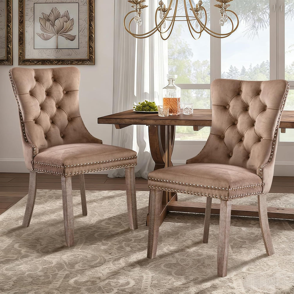 SoarFlash Velvet Dining Chairs Set of 2, Tall Back Side Chair, Modern Upholst...