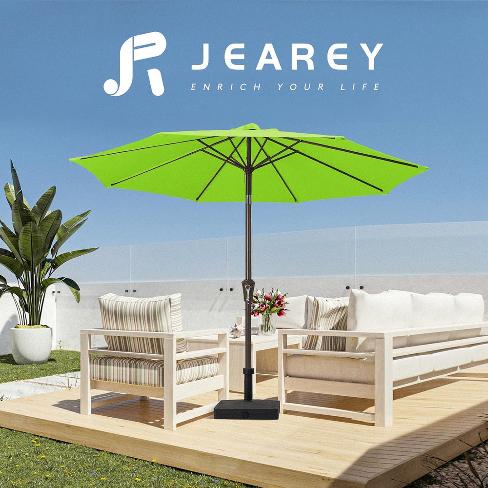 JEAREY 9FT Outdoor Patio Umbrella, Market Umbrella, Apple Green