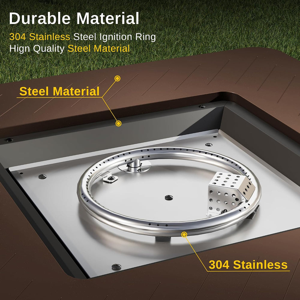 EAST OAK 28'' Stainless Steels Fire Pits Table, 50,000 BTU Upgraded S...