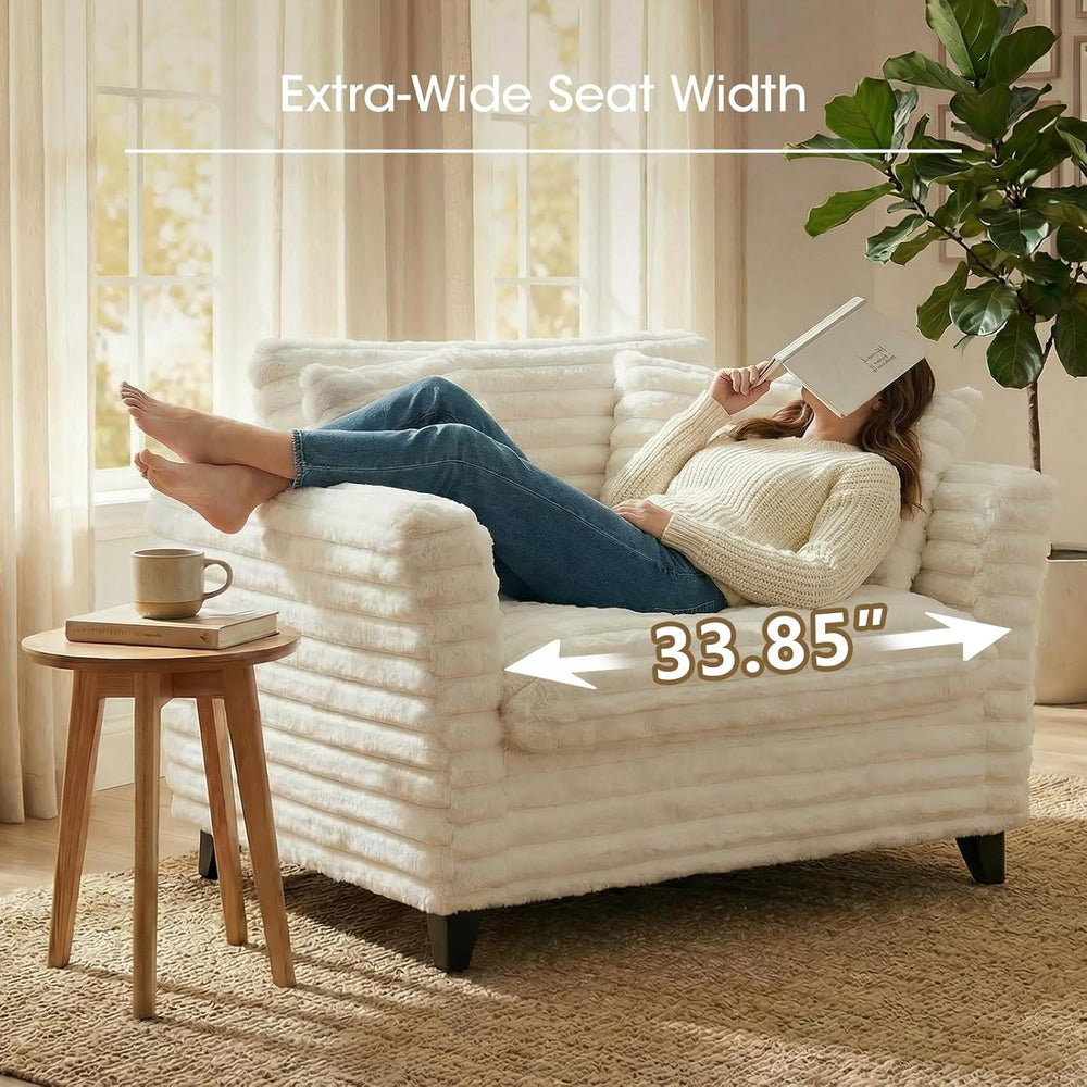 ERYE Oversized Corduroy Upholstered Accent Chair Comfy Reading Sofa Chair for...