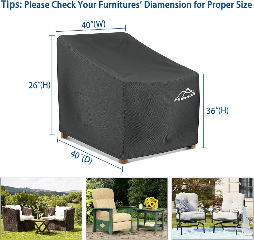 2 Pack Patio Chair Covers, 40" W x 40" D x 36" H Heavy Duty 60...