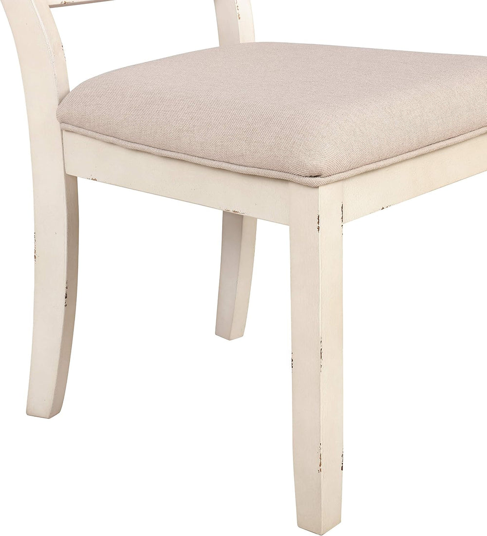 Roundhill Furniture Prato 5-Piece Round Dining Table Set with Cross Back Chai...