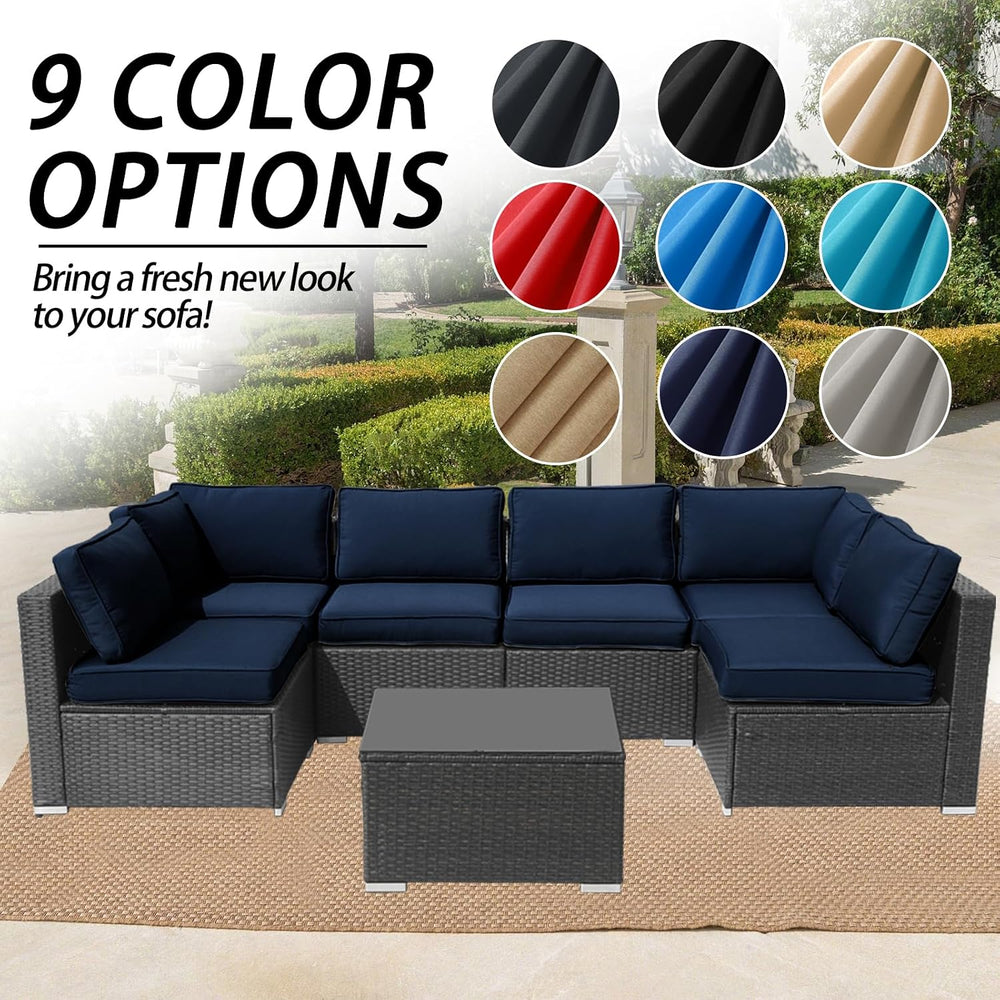 14Pcs Patio Cushion Covers Replacement Splashproof UV-Resistant Inelastic Cov...