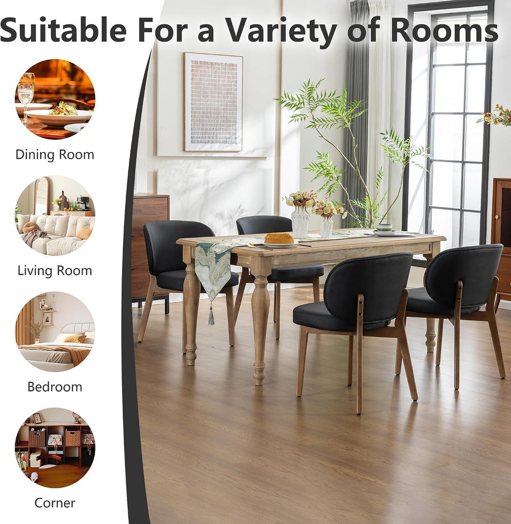 YOUNIKE Dining Chairs Set of 4 Modern Kitchen Dining Room Chairs Black