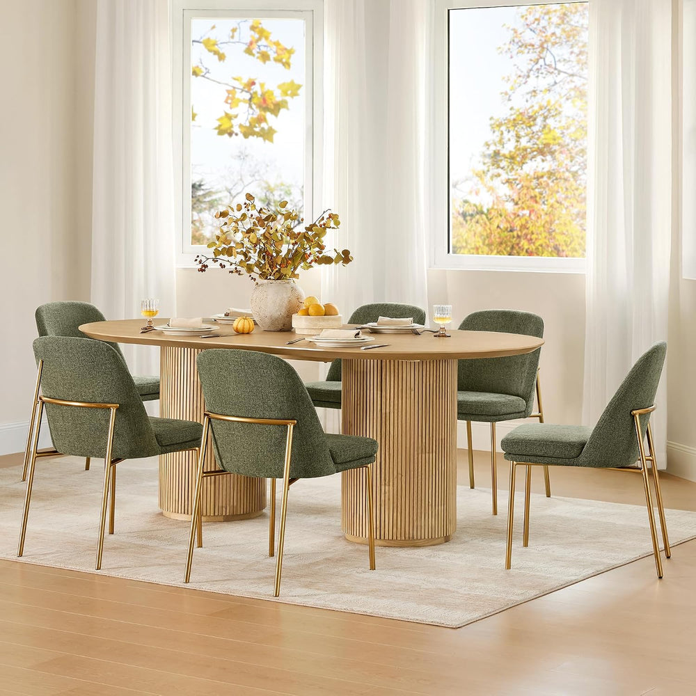 CHITA Modern Dining Chairs Set of 3, Upholstered Dining Chair, Moss Green